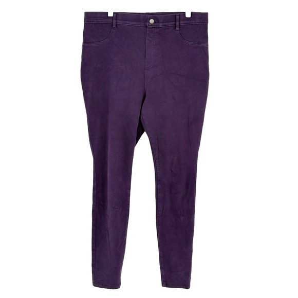 Time and Tru Denim - Time‎ and Tru Jeggings Purple Faux Front Pockets Skinny Stretch XL 16-18